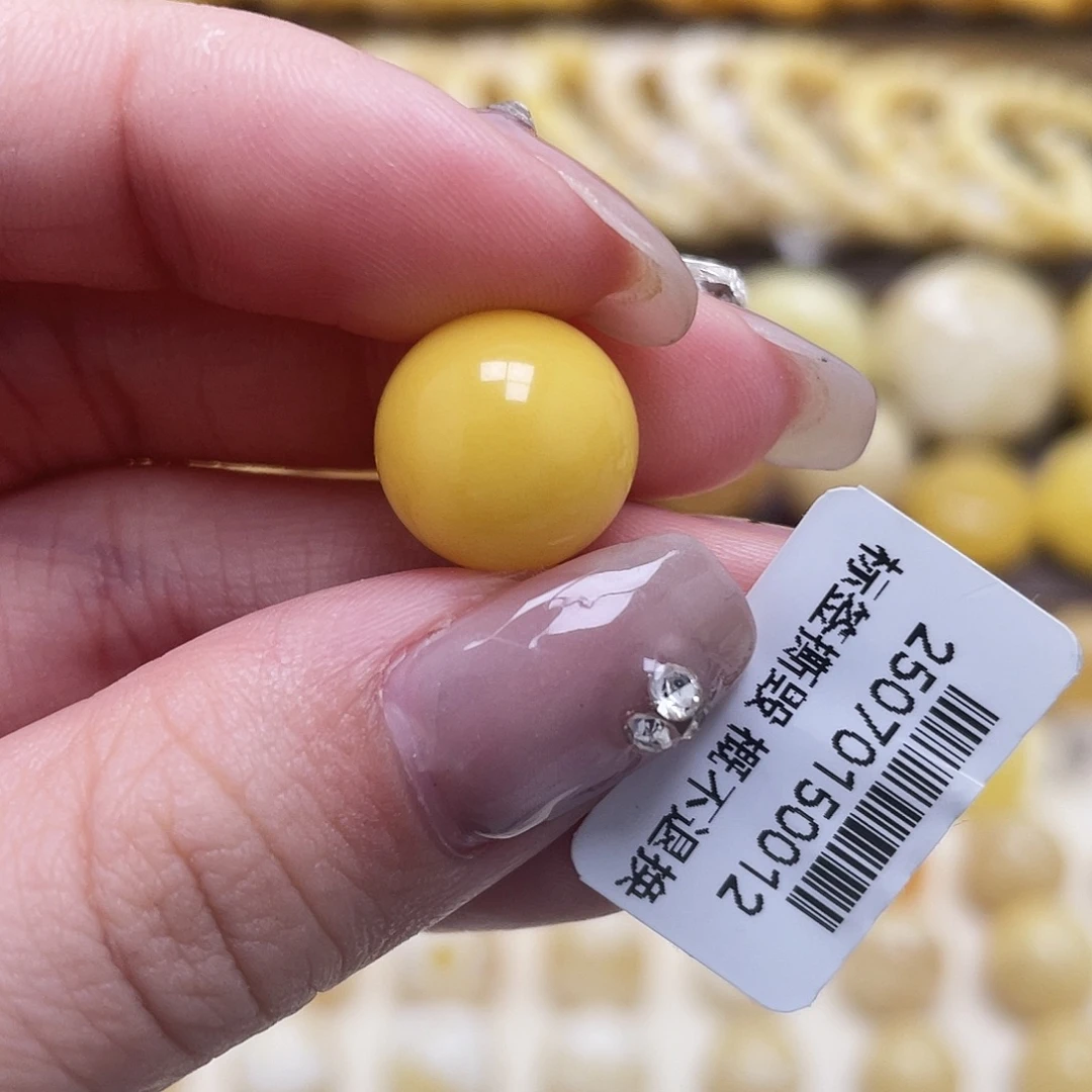 琥珀未镶嵌裸石13mm氧化款圆珠