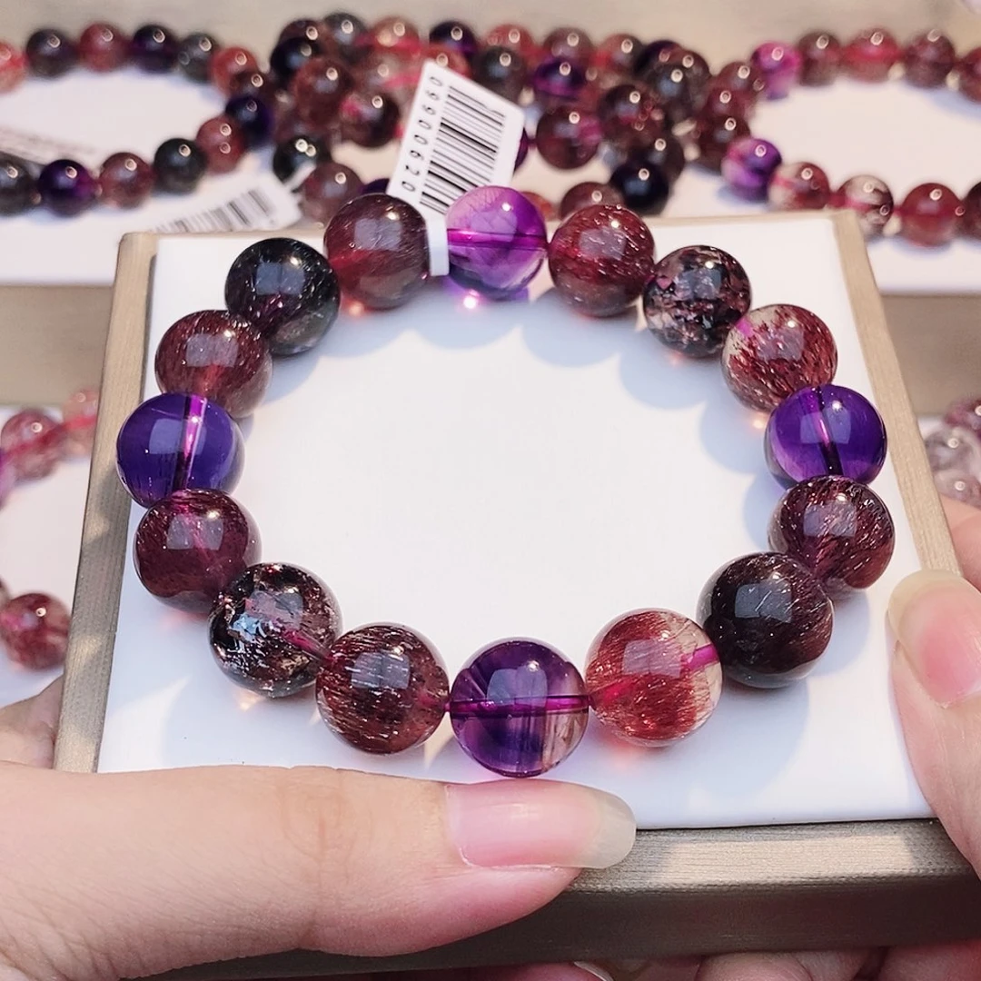 水晶未镶嵌手链黑加仑13+