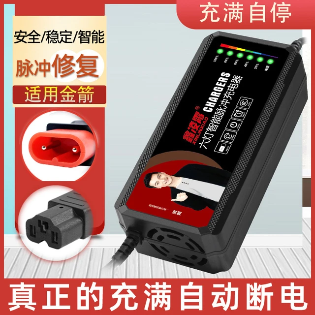 适用于金箭三针2针自动断电智能电动车充电器48V20AH60V72V20AH