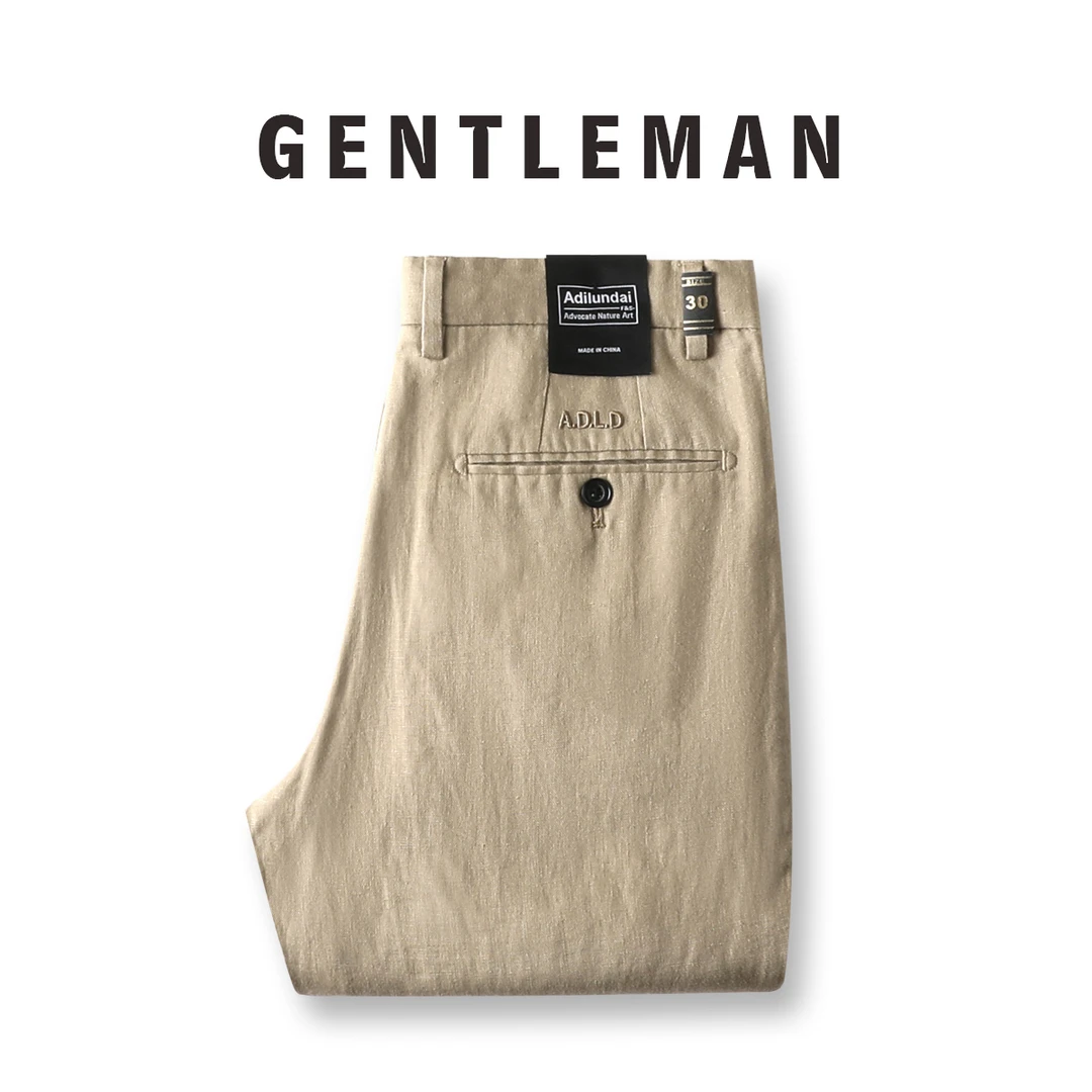 【100%纯亚麻】2025年新款夏季超薄高端长裤舒适透气直筒男士休闲裤