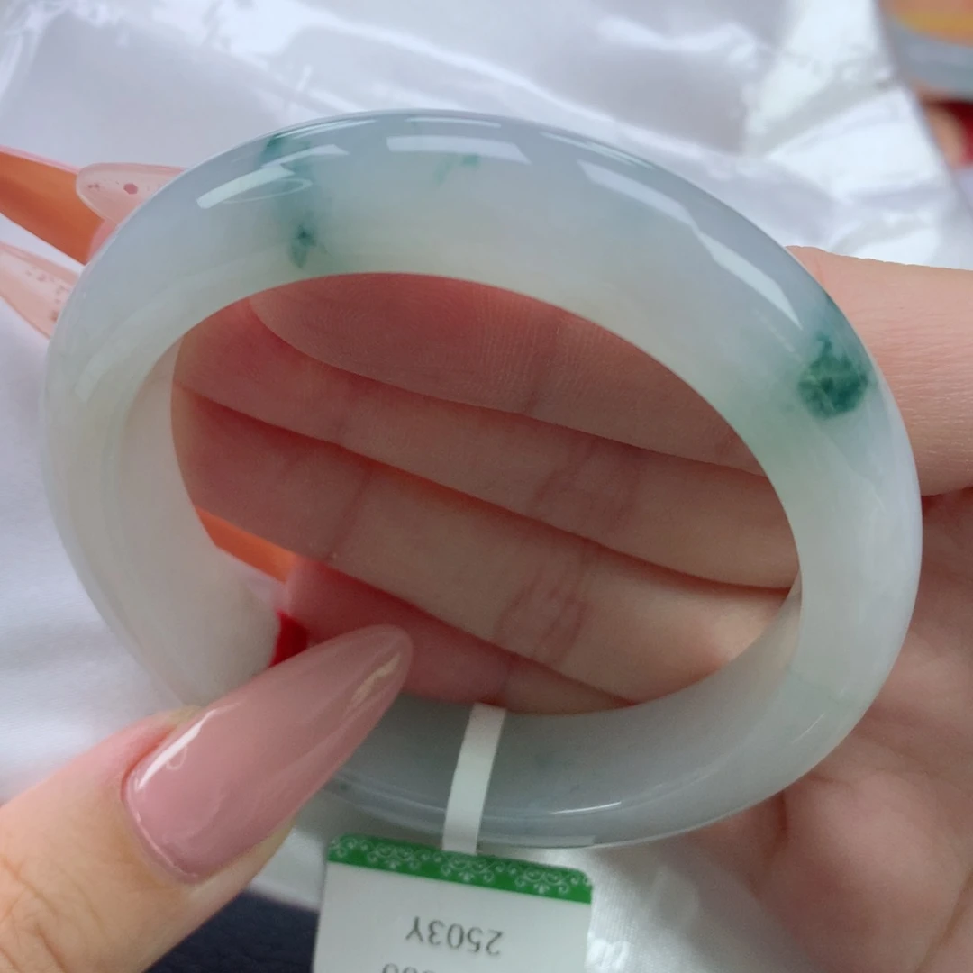 翡翠手镯未镶嵌缅甸天然翡翠A货53.6