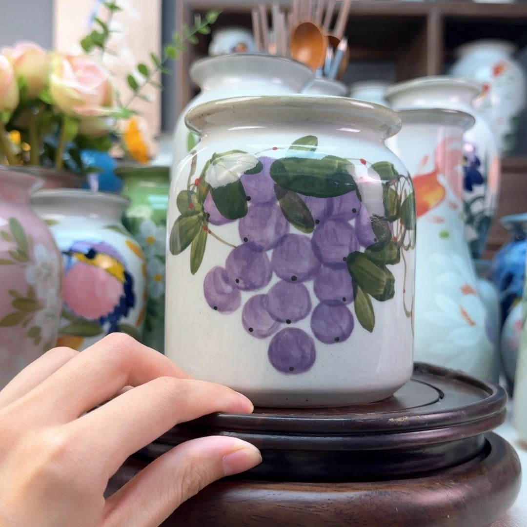 景德镇纯手绘陶瓷花瓶无孔