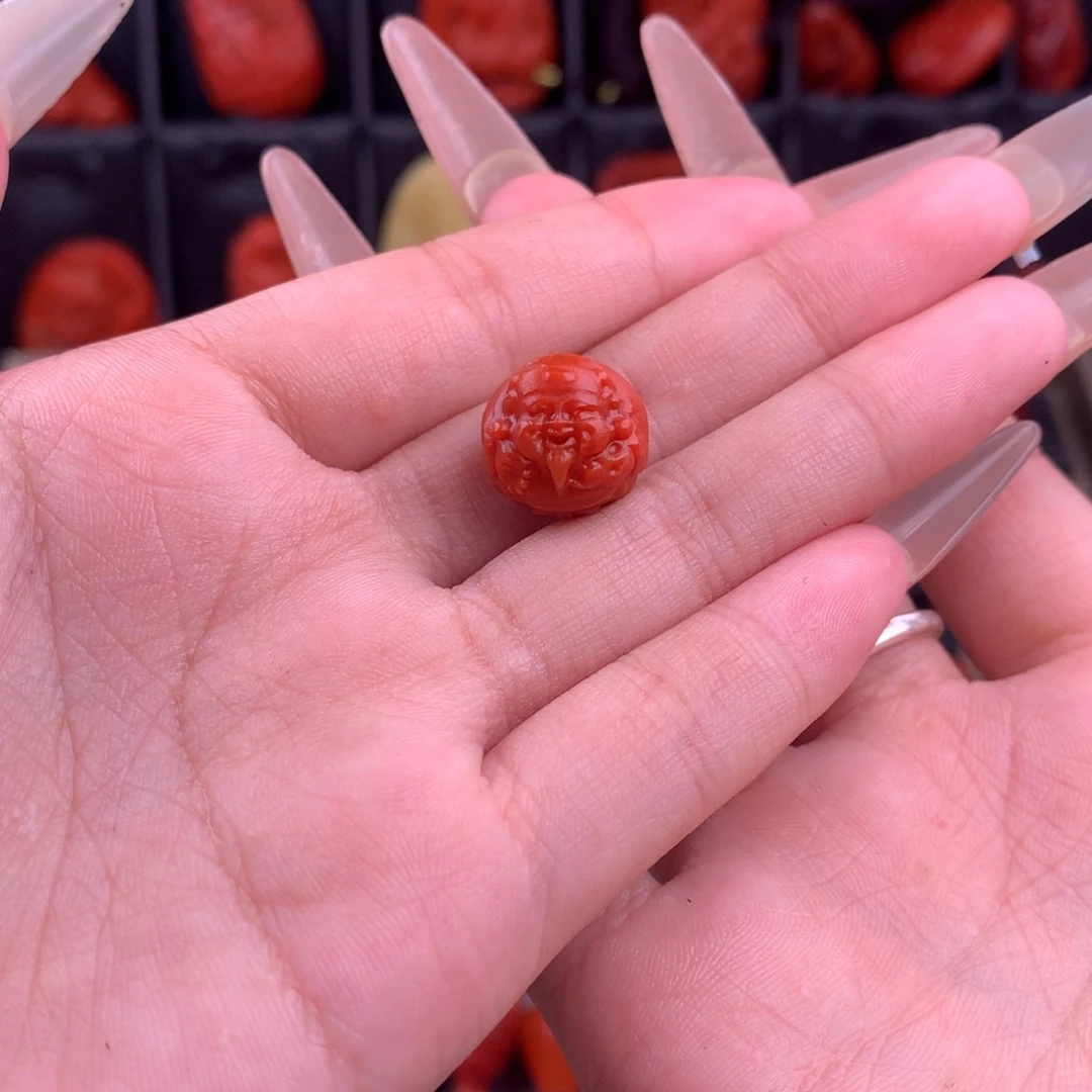 南红玛瑙精工雕刻财神13+未镶嵌