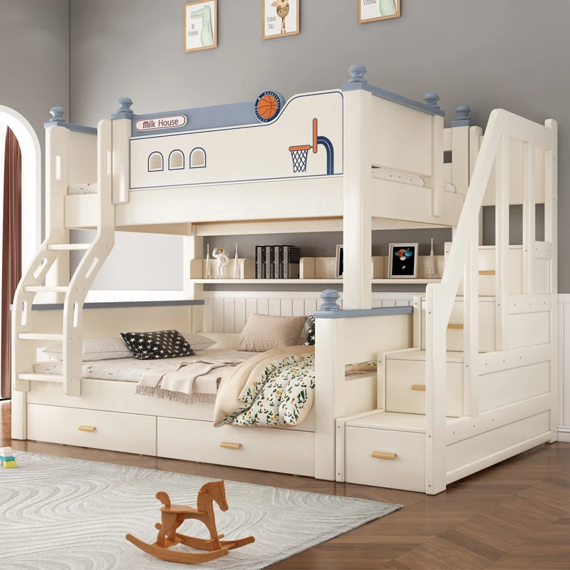 实木储物上下床成人两层床高低床子母床上下铺床儿童母子床双层床