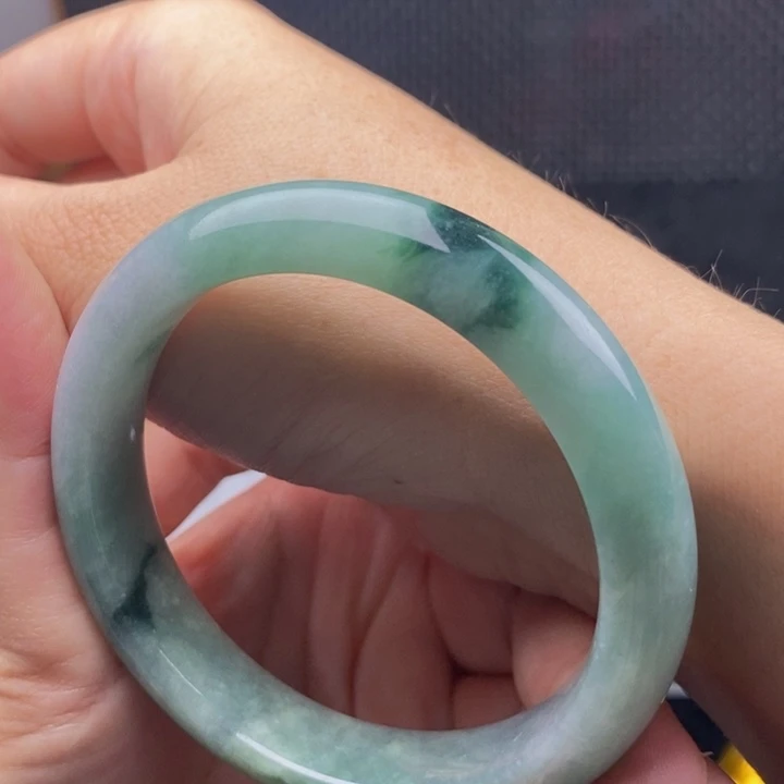 定制翡翠未镶嵌天然翡翠手镯57.3