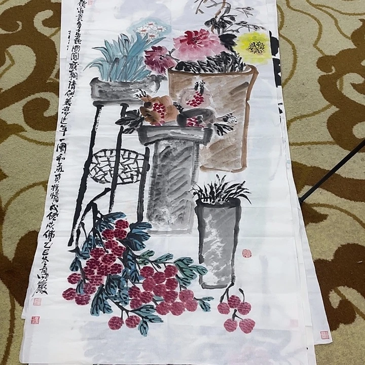 国画高岩四尺花鸟艺