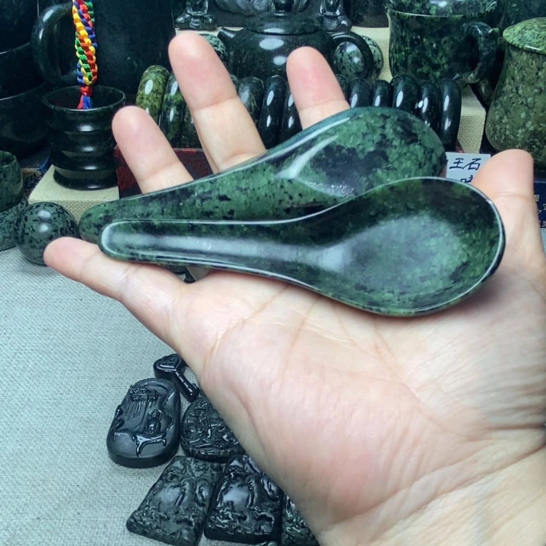 蛇纹石玉未镶嵌西藏药王石勺子西藏药王石