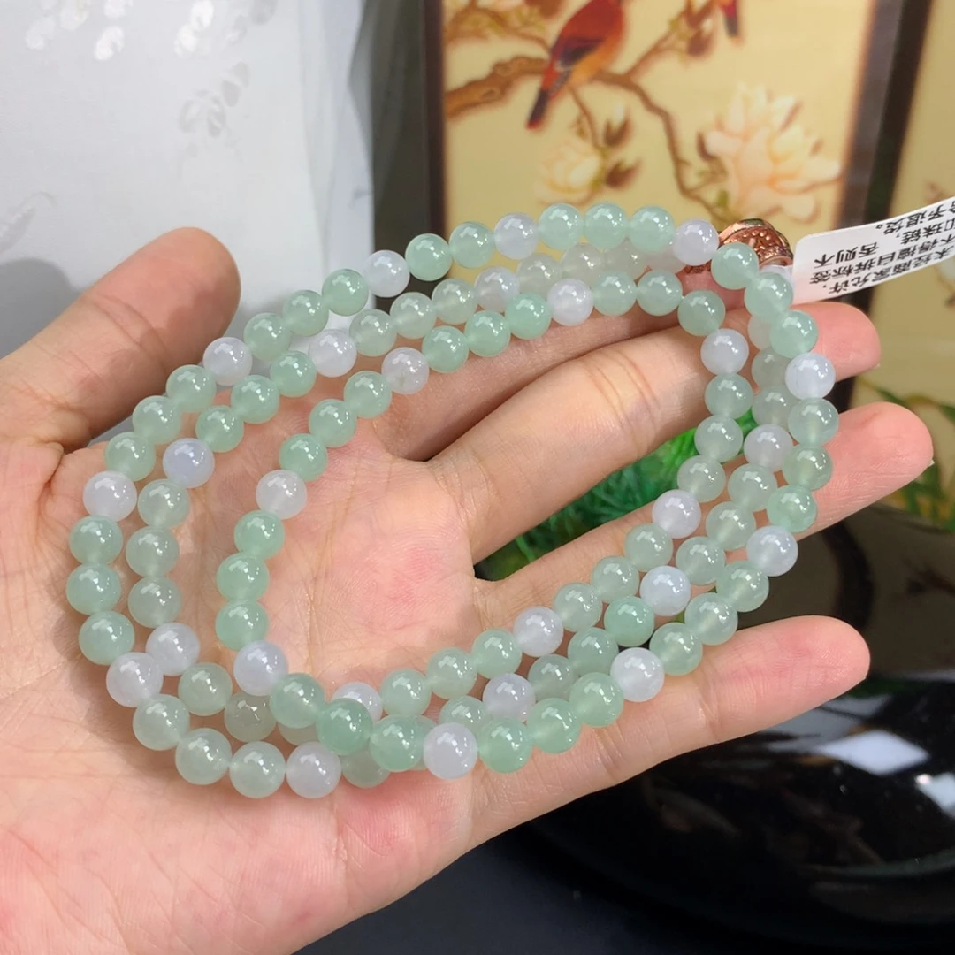 未镶嵌手串翡翠卡6冰胶晴白冰项链