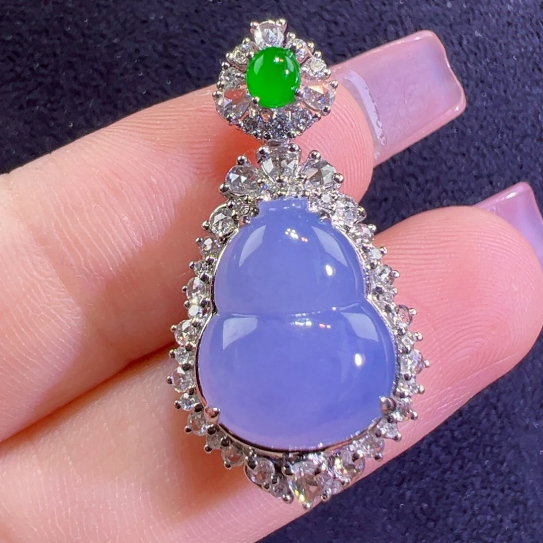 翡翠18K金镶嵌吊坠(不含链)吊坠