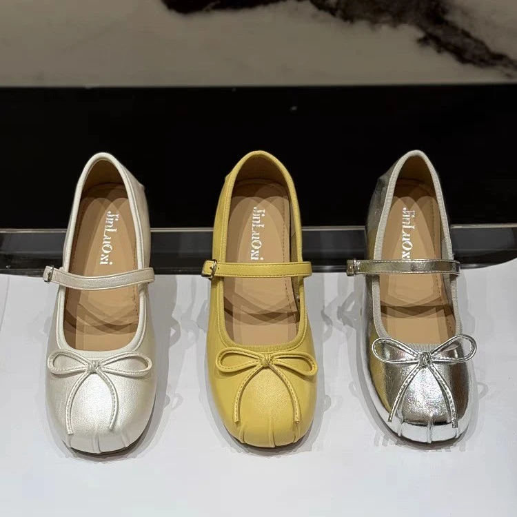 单鞋增高版浅口平底玛丽珍鞋女法式蝴蝶结芭蕾舞鞋2025春秋新款