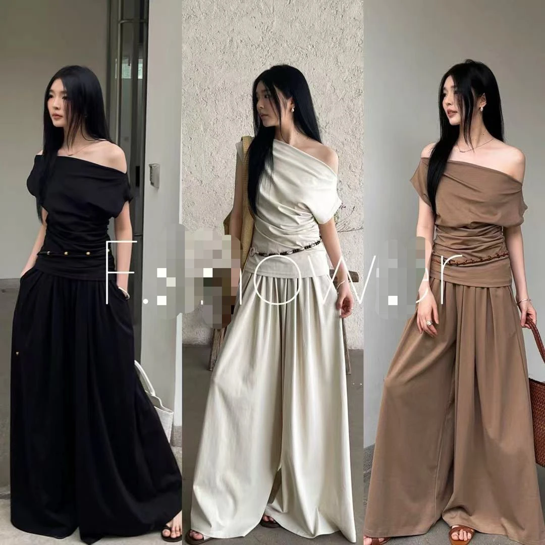 高腰阔腿时髦精裤