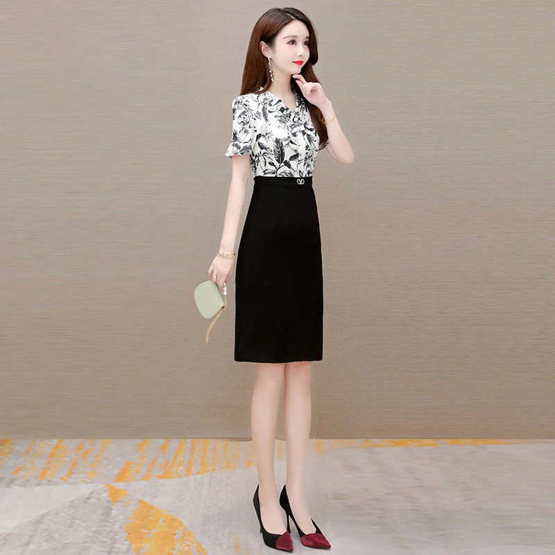 连衣裙女2025新款夏洋气减龄高级感气质修身高端十三行假两件裙子