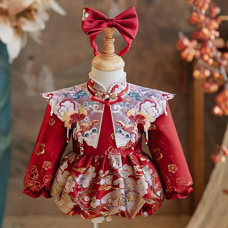 新中式周岁礼服女宝宝2025新款唐装国风4261