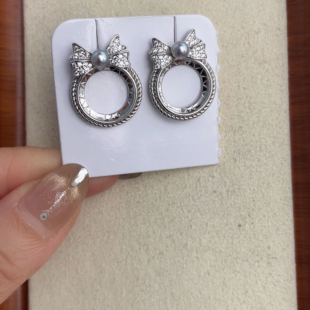 银S925镶嵌海水珍珠耳饰