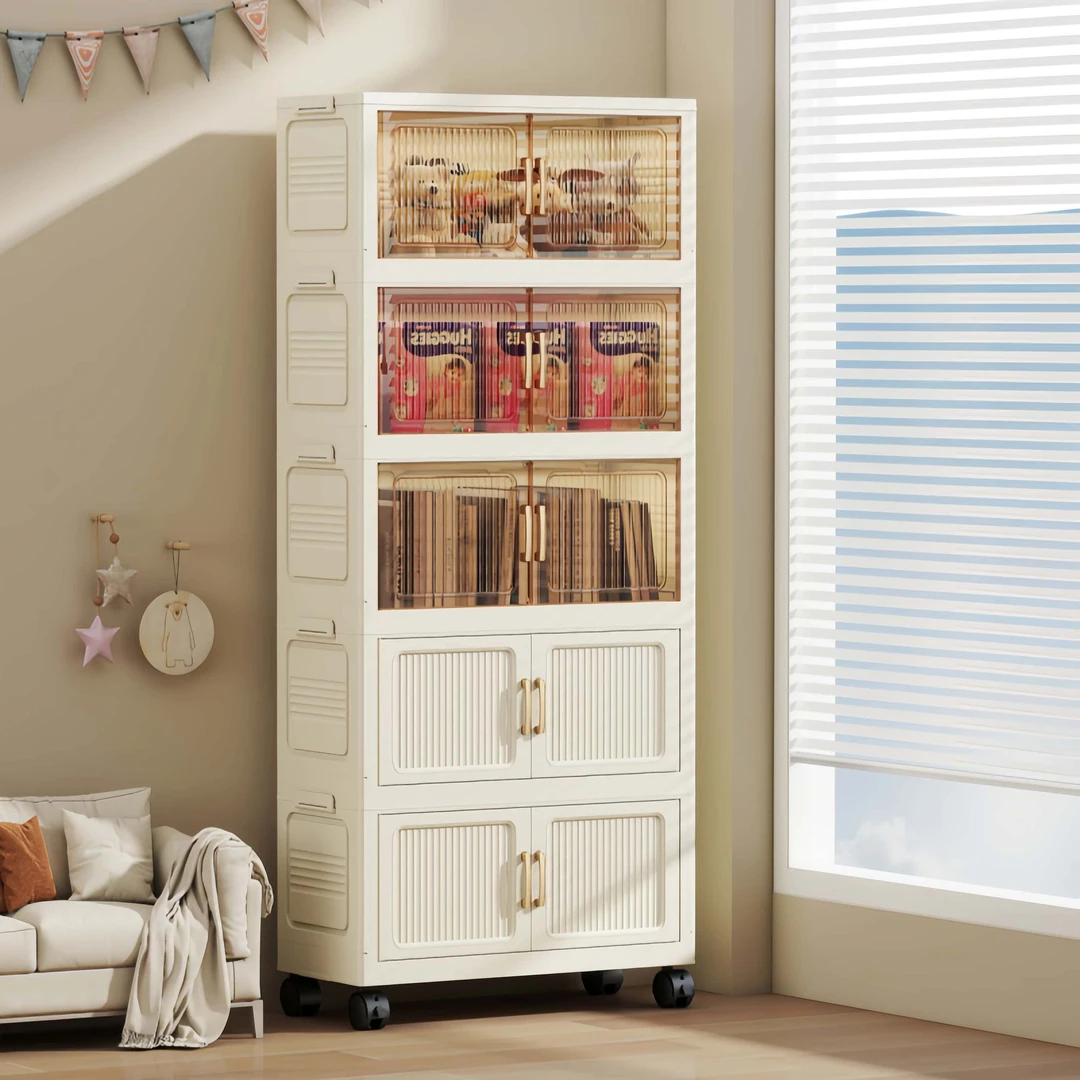 【拍四发五】60cm正宽TZ卧室衣物收纳柜带轮置物柜家用客厅零食柜子