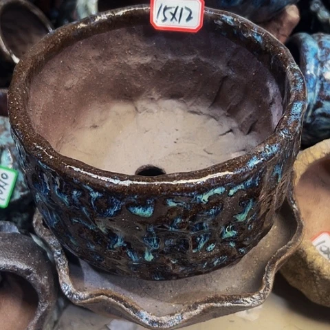 红陶粗陶花盆手工