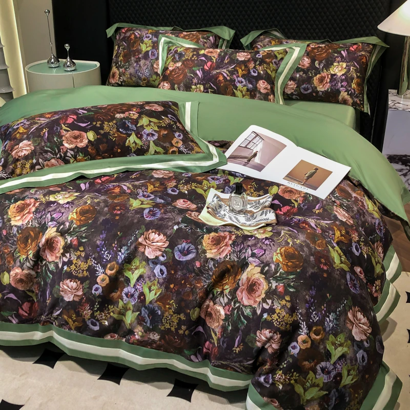 安哥【印花四件套】繁华：100支长绒棉欧式数码印花轻奢 MSU-ZD