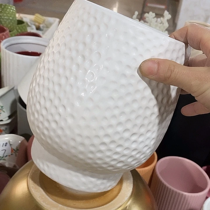 陶盆有孔 瑕疵针孔漏釉介意勿拍外高 19外口13