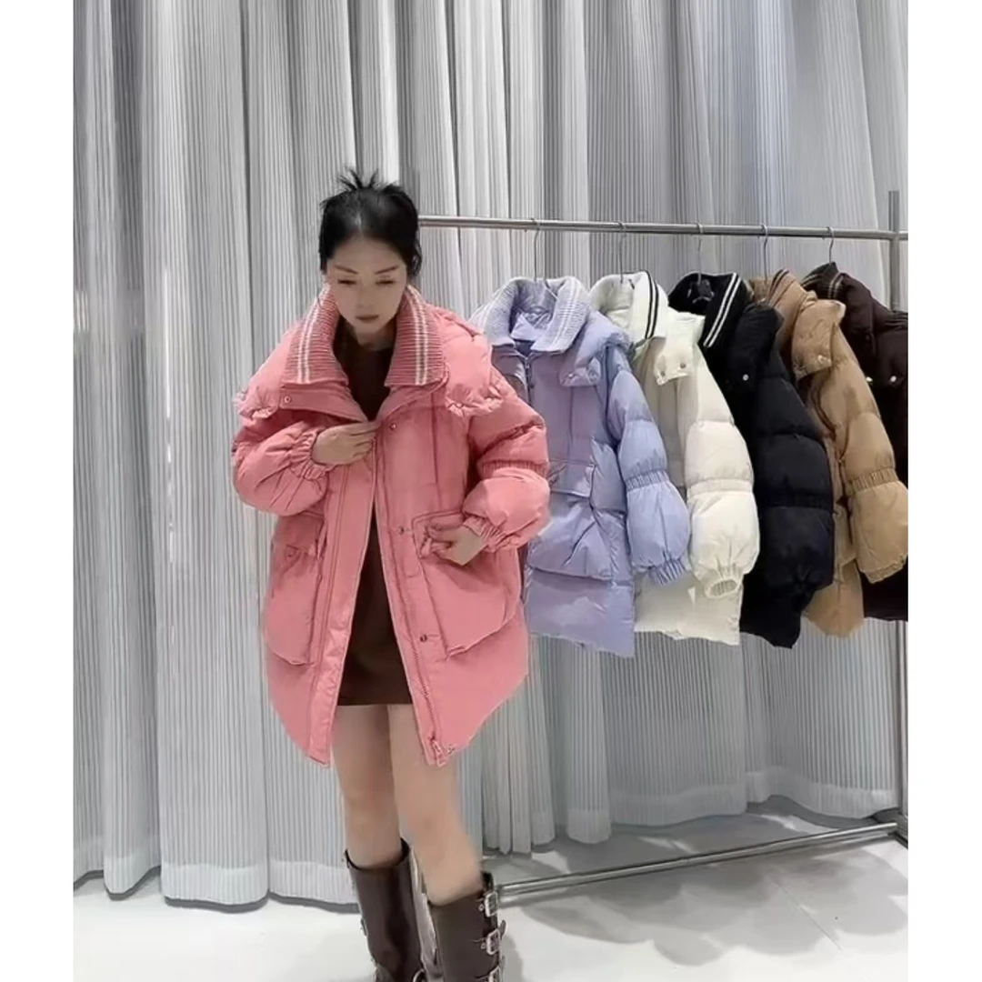 A151#时尚洋气羽绒服女短款2024冬季新款小个子宽松加厚外套
