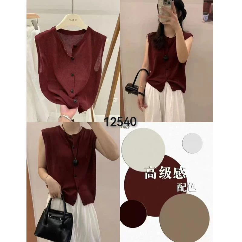 12540（部分无水洗唛，介意慎拍）WANGDAN新款净版开衫马夹