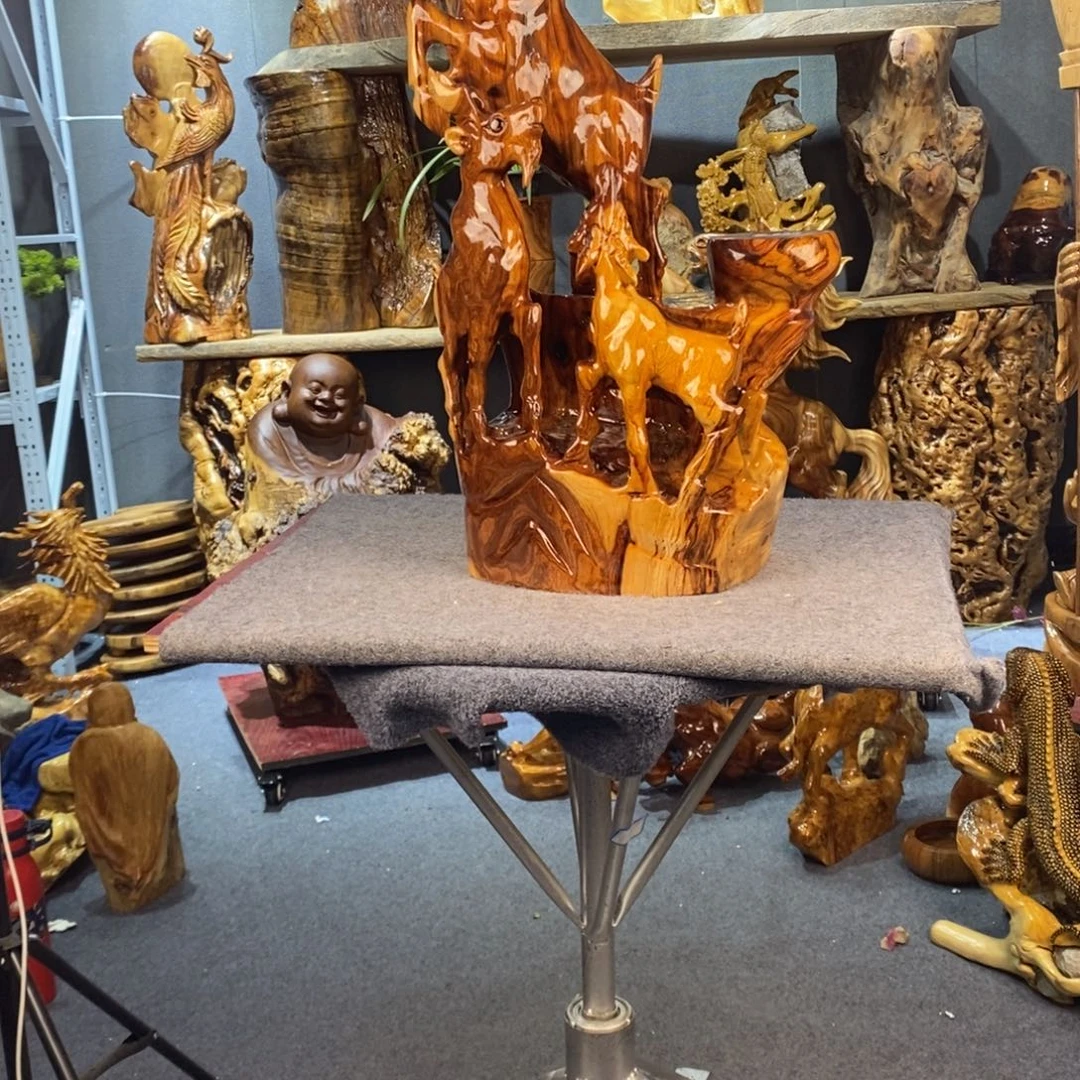 升****木木雕摆件三阳开泰