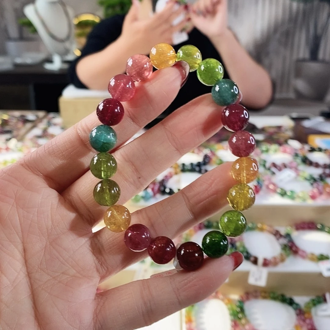 碧玺手串未镶嵌G2401单圈颜色微差