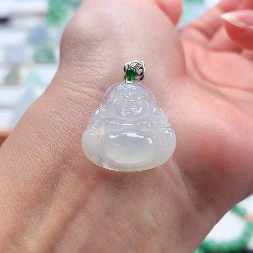 【闪购商品】翡翠吊坠(赠链)18K金镶嵌