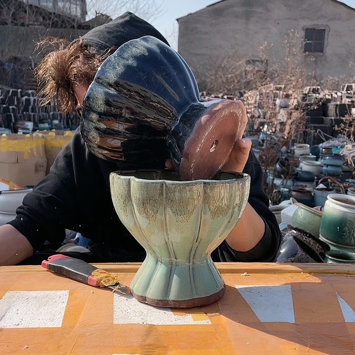 红陶宜兴紫砂花盆