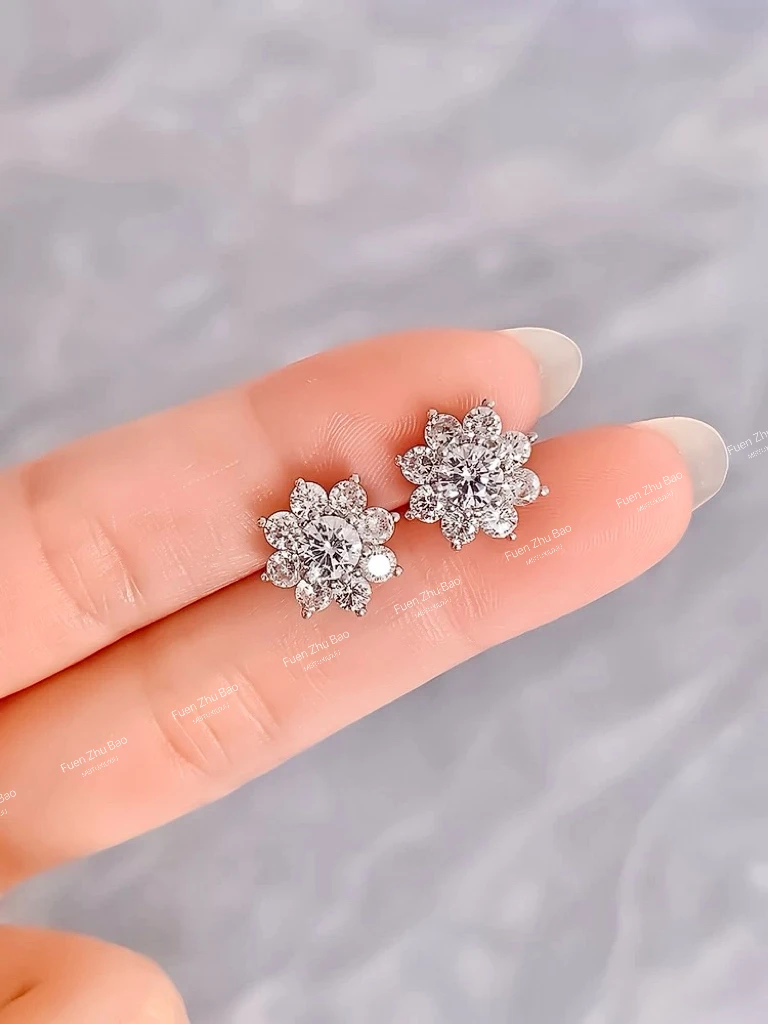 【富恩珠宝】 重金 A太阳花耳钉