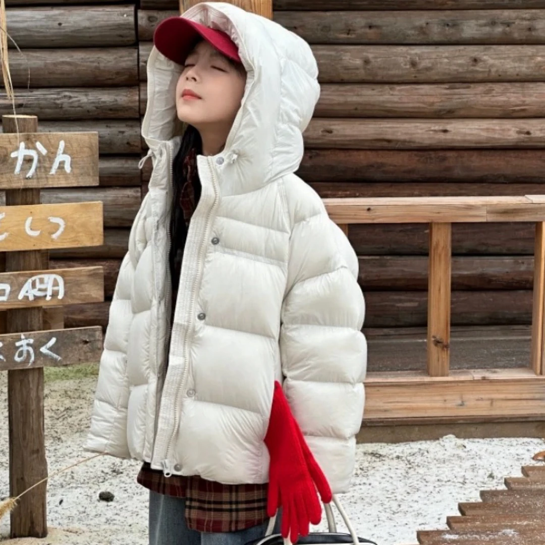 韩国儿童泡芙羽绒服2025冬新款男女童中大童连帽加厚亲子洋气外套