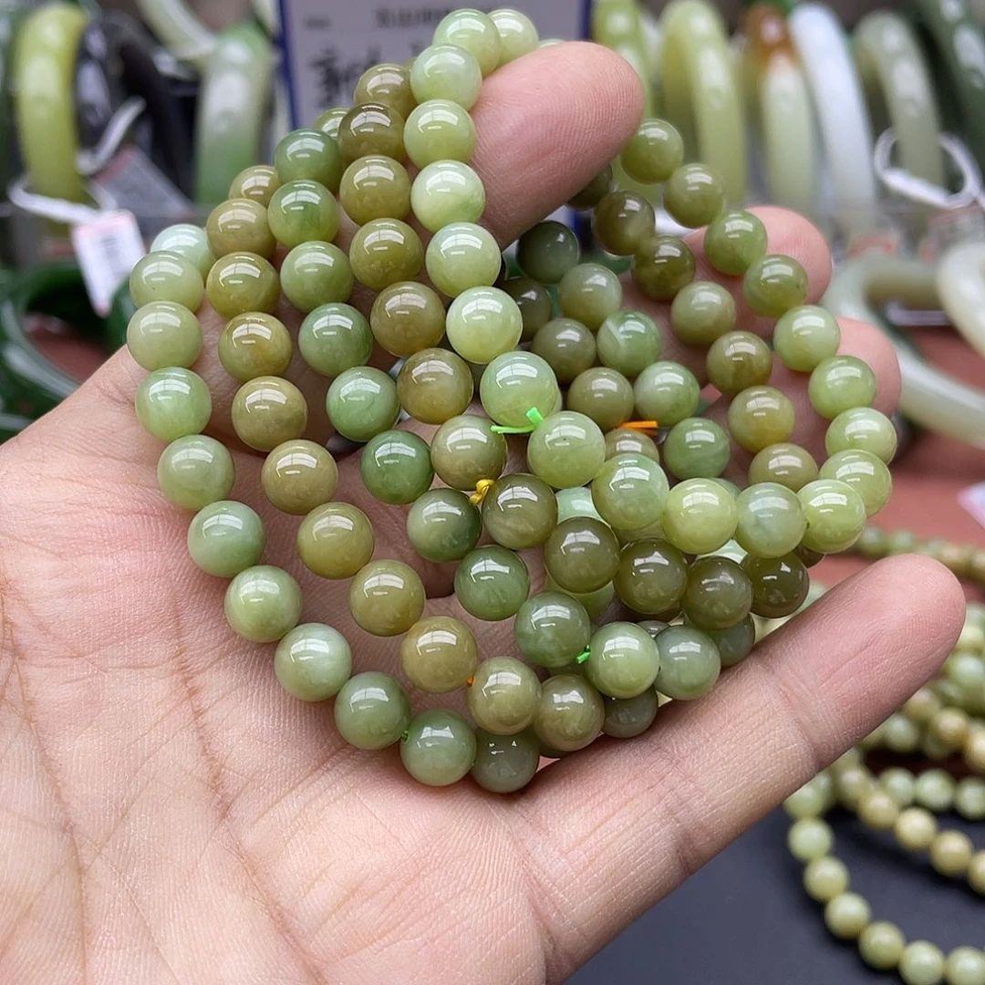 和田玉未镶嵌手链卡8拍一发一