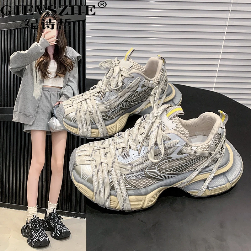 纪诗哲女鞋轻奢老爹鞋女秋冬新款时尚潮流厚底百搭休闲运动鞋女款