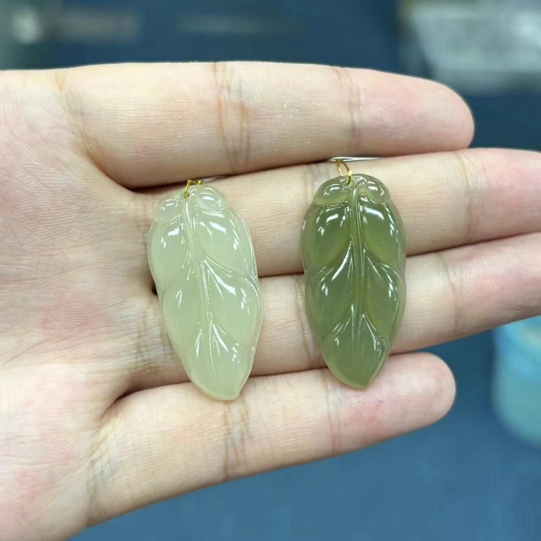 老卢和田玉叶子吊坠精美气质时尚配高货绳多样性发货其一MJY00006