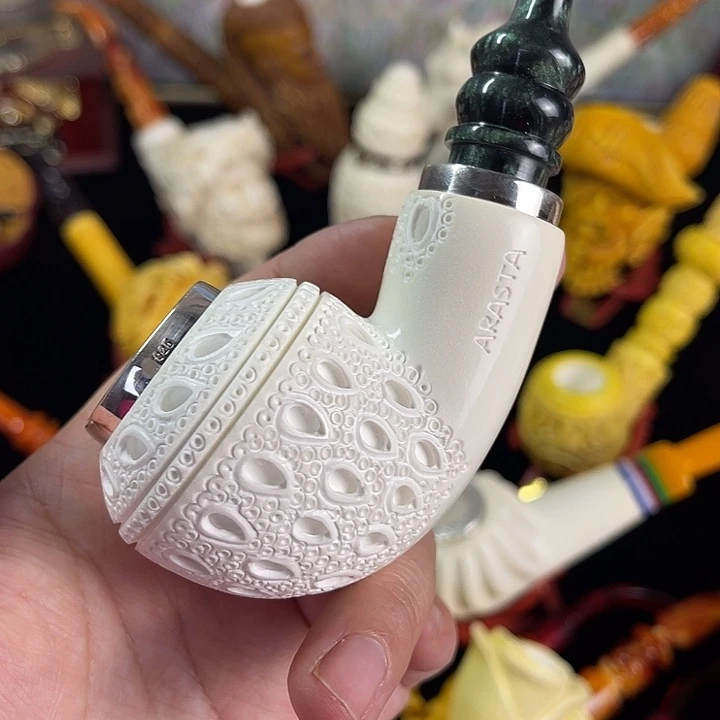 海泡石烟斗大号空腔雨滴牛头203