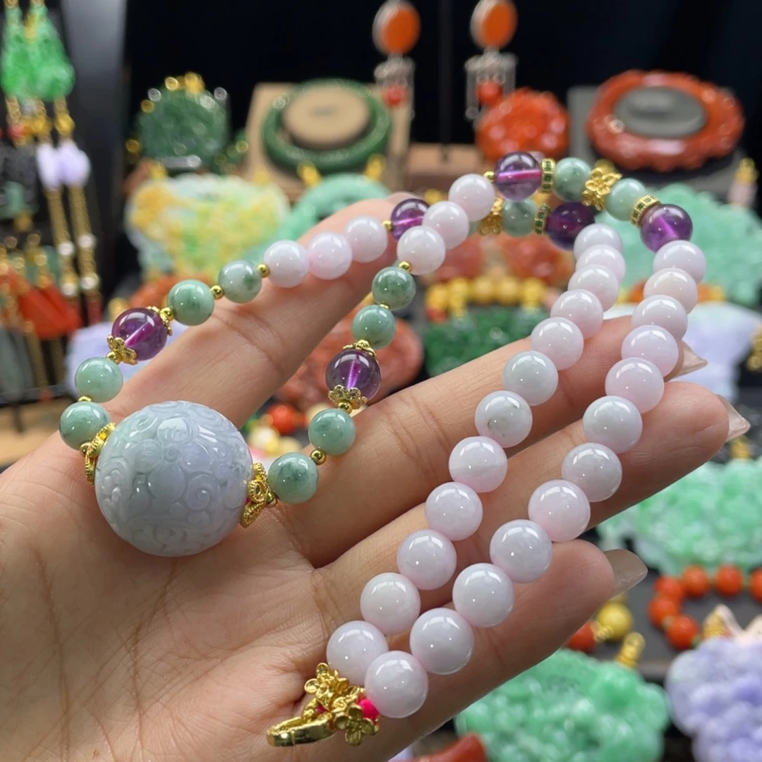 翡翠颈饰未镶嵌代编织