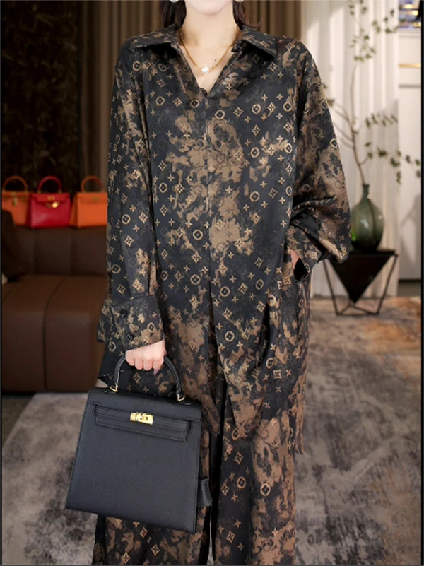 春款上新【如意】大码休闲时尚上档次洋气高档上衣裤子套装-6999#