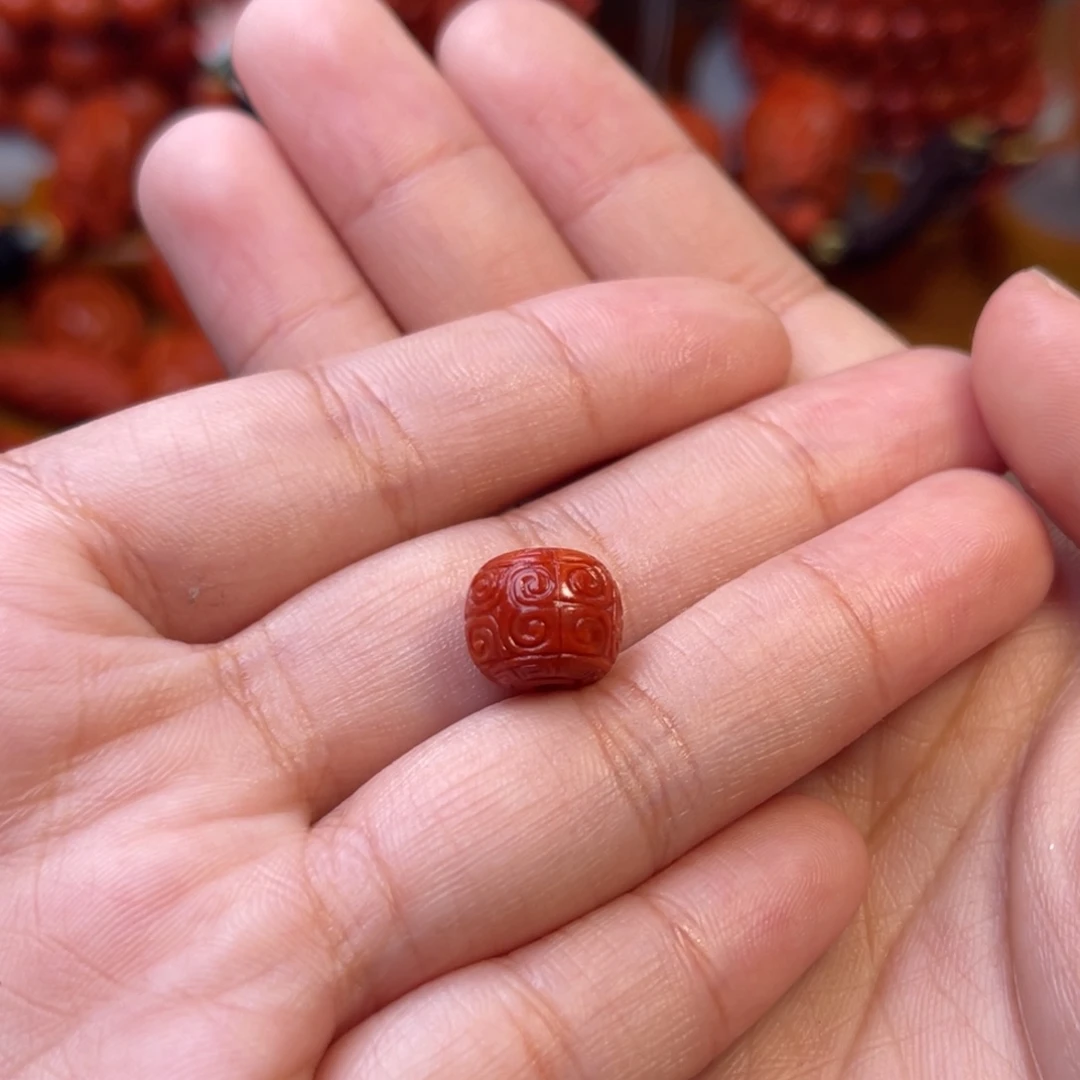 ^***⊙南红玛瑙未镶嵌川料瓦西回纹老型11mm尺寸