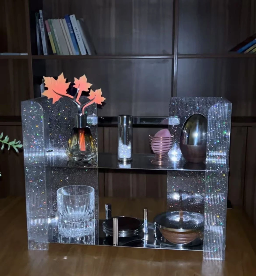 轻奢化妆品收纳盒亚克力高级大容量梳妆台护肤品置物架防水免打孔