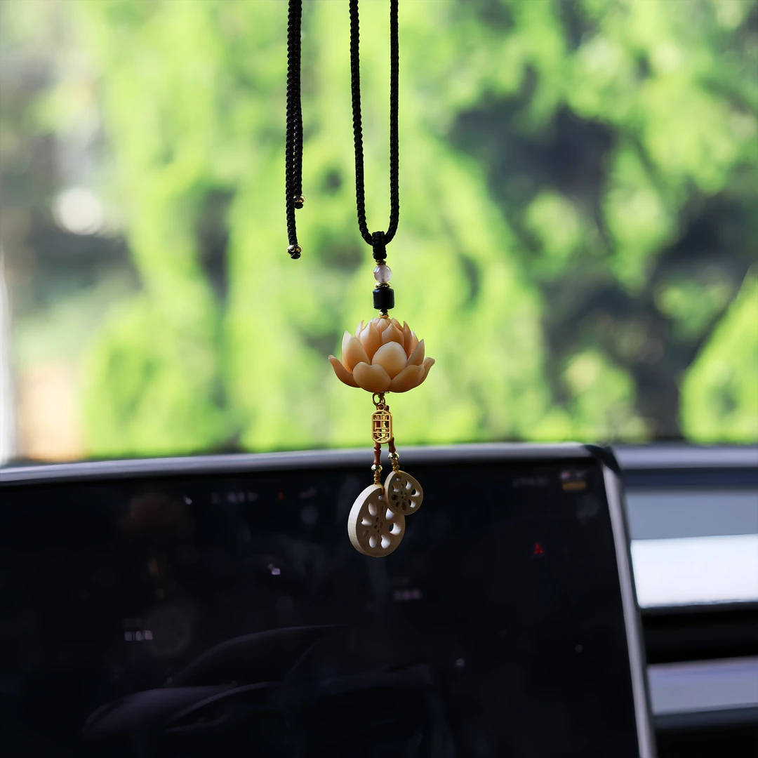 新款风化大菩大TI一朵莲花款车载挂件高端上档次汽车后视镜内饰品
