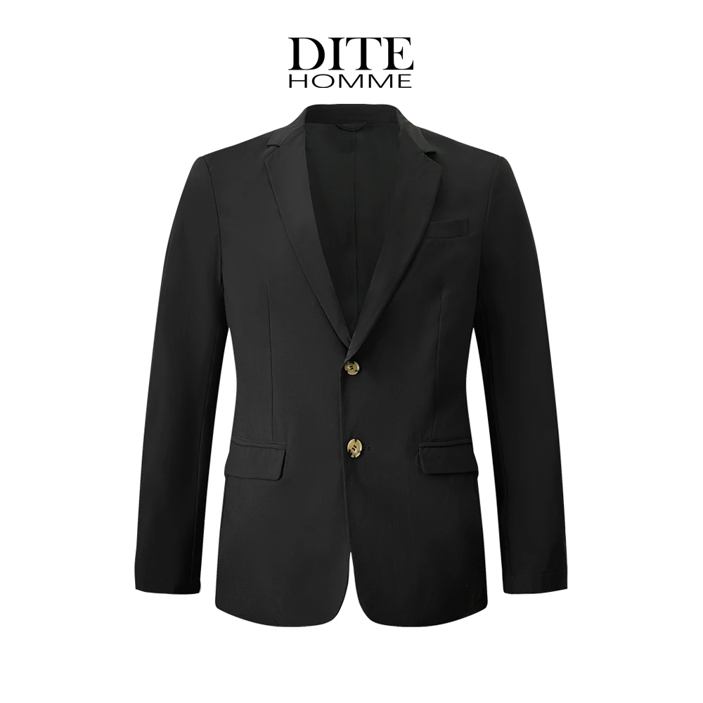 Dite迪特2025男士春夏新款黑色休闲时尚百搭气质商务西装外套
