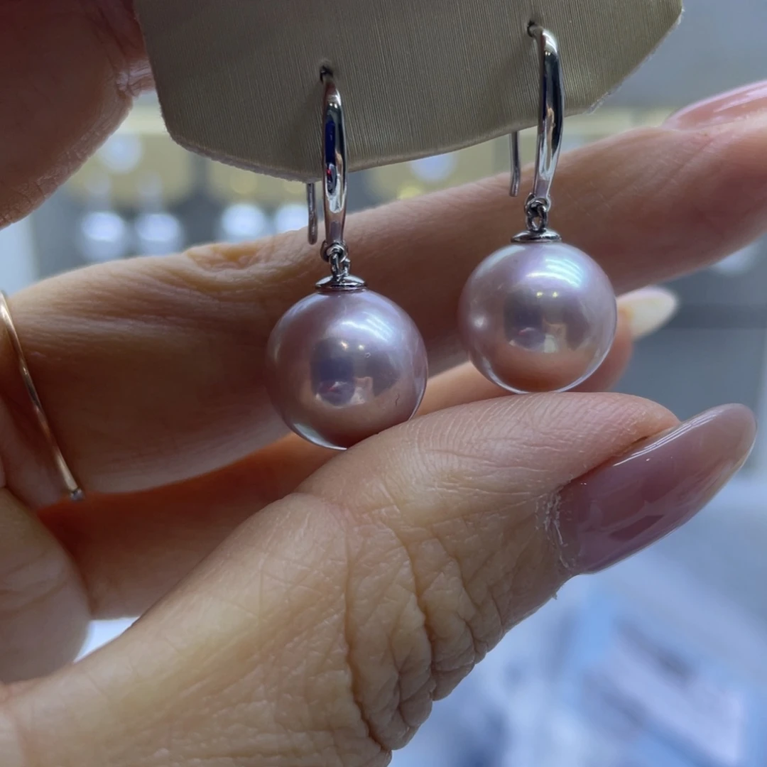 银S925镶嵌淡水珍珠耳饰