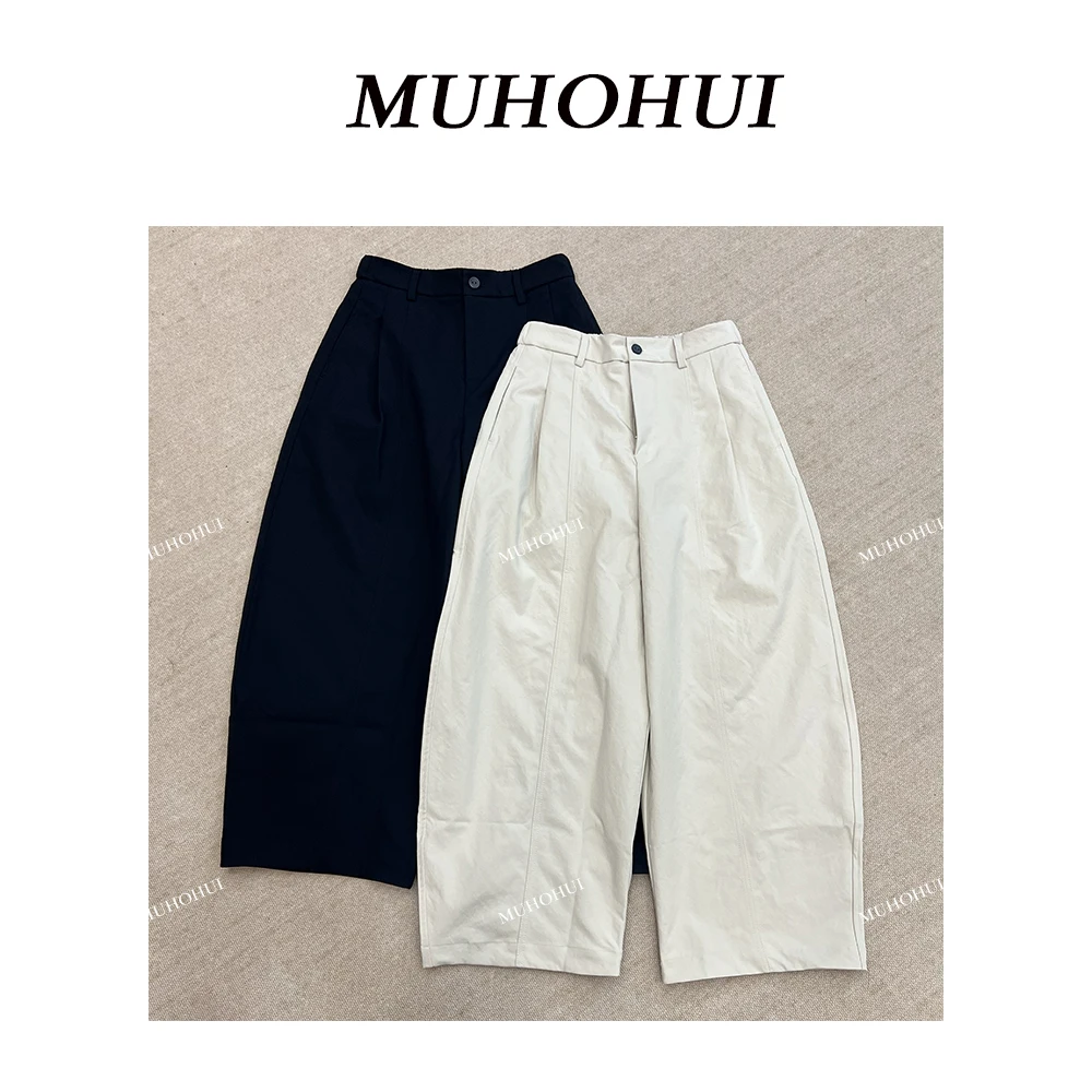 MUHOHUI【小弯刀休闲裤】早秋韩版宽松休闲百搭挺括感复古休闲裤
