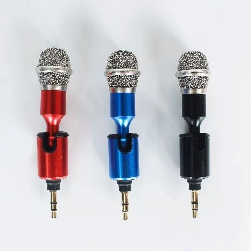 便携无线降噪金属迷你麦克风用于户外直播录音手机声卡K歌直插