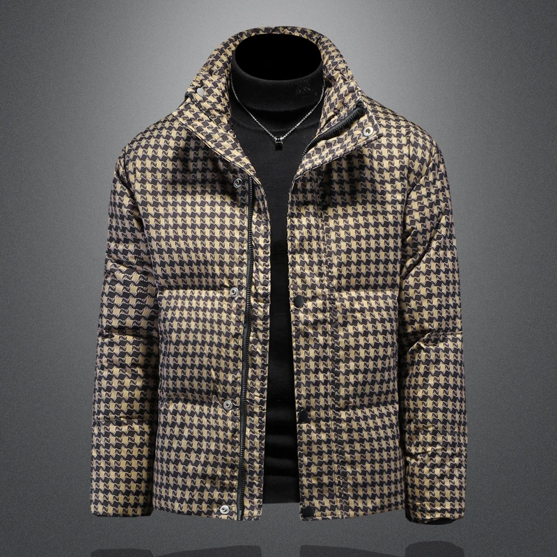 顿奇摩费涅高端时尚羽绒服男冬季新款潮保暖休闲加厚白鸭绒外套男