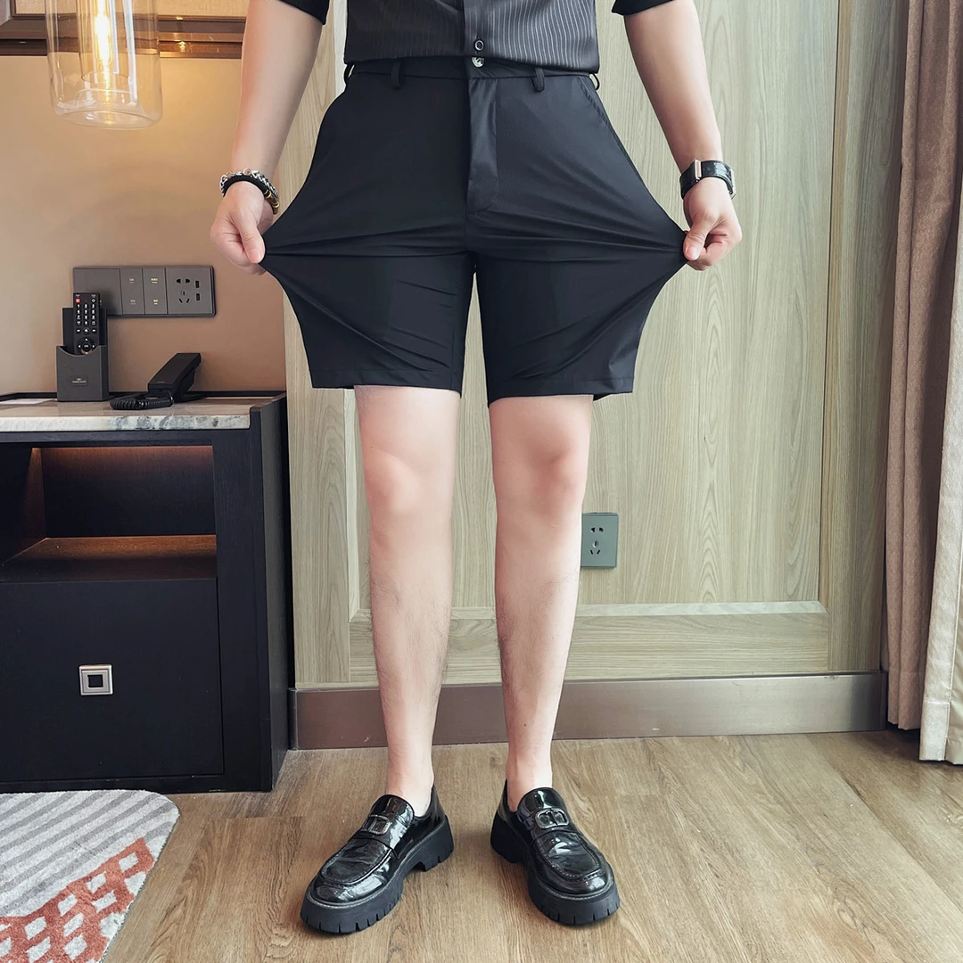 男短裤夏季薄款冰丝短裤男凉感百搭五分西裤免烫轻商务休闲痞帅