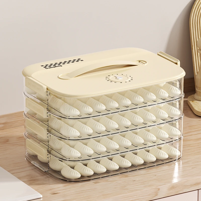 多层大号包饺子盒家用密封透明馄饨速冻保鲜盒冰箱冷冻盒整理神器