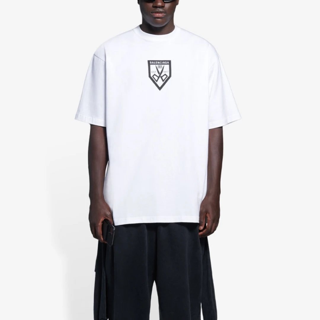 99新 Balenciaga/巴黎世家 5301/Balenciaga 白色logo印花98新