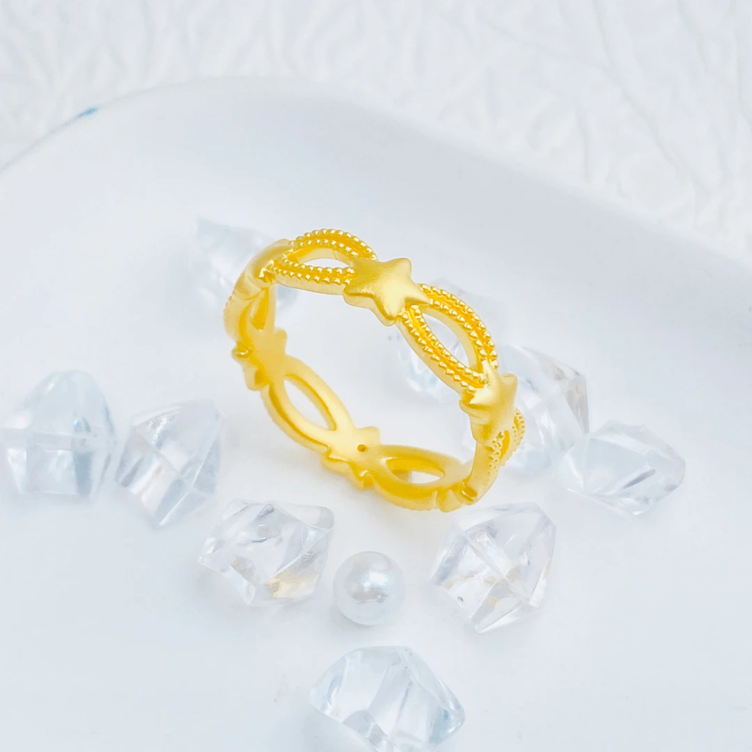 【国潮】足金999  星星戒指 1.08 17圈口