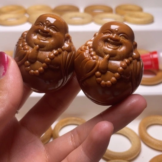 橄榄核手串/手链弥勒佛一对