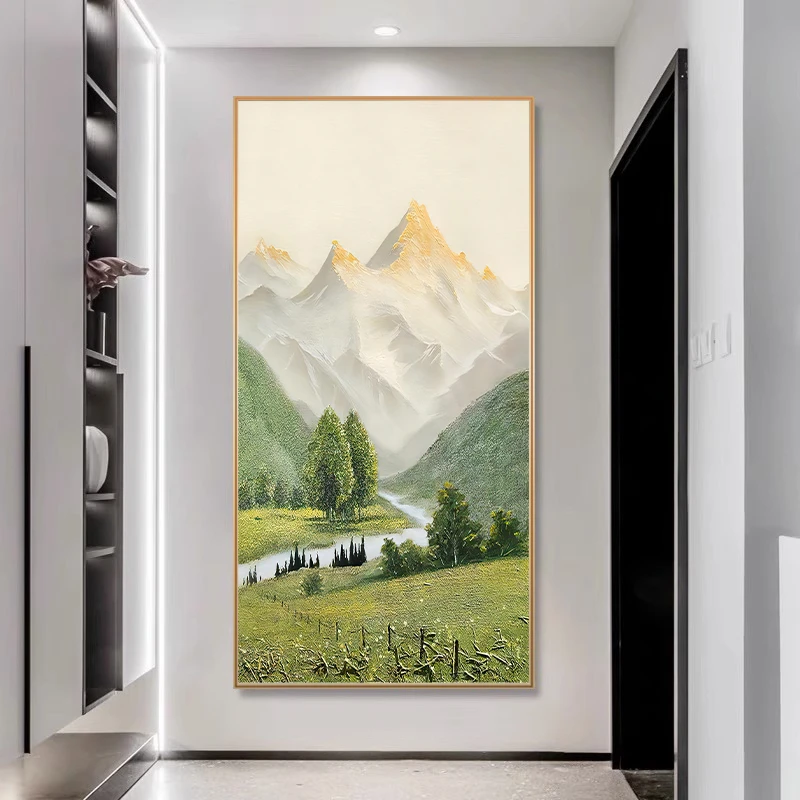 益师傅玄关单幅装饰画卧室餐厅儿童房挂画铝合金边框沙发山80160